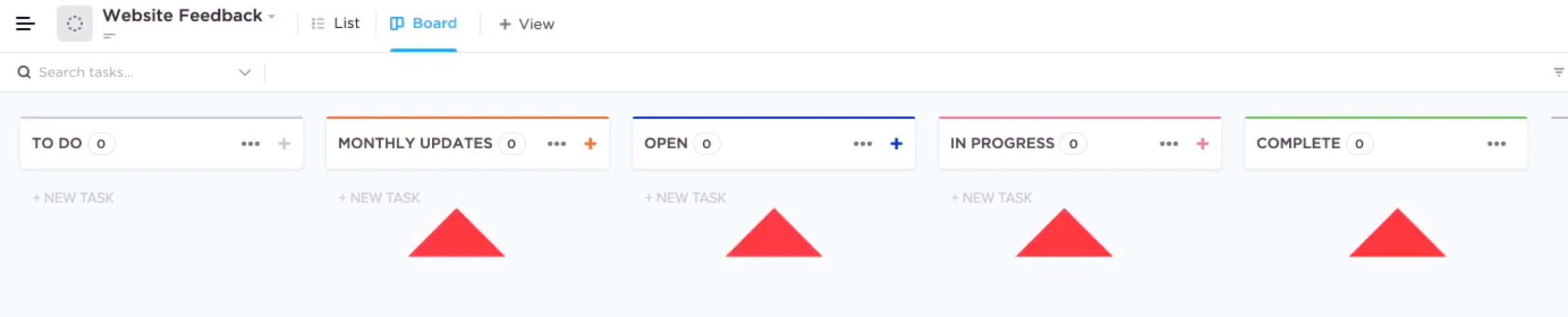 ClickUp Status Columns