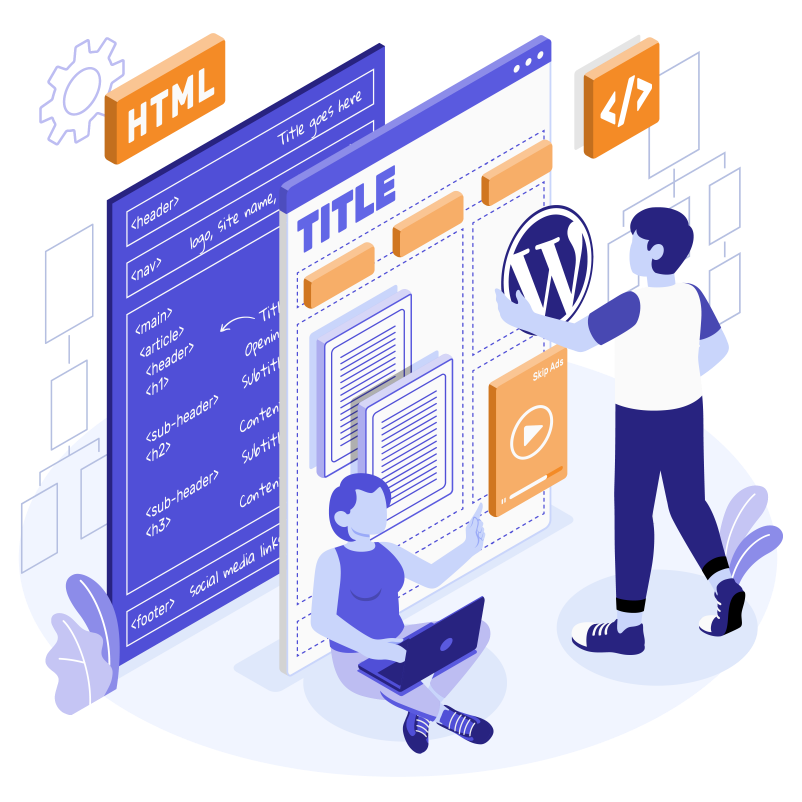 A designer creating a WordPress blog design
