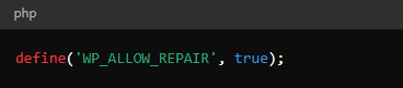 Database Repair Code - WordPress Issues