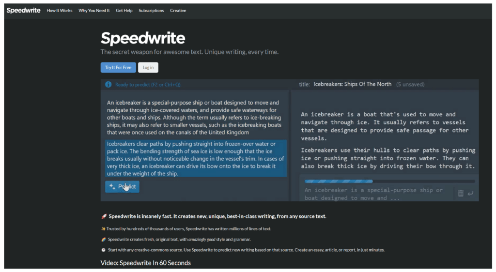 Speedwrite.com - Best Google Ads copywriting software