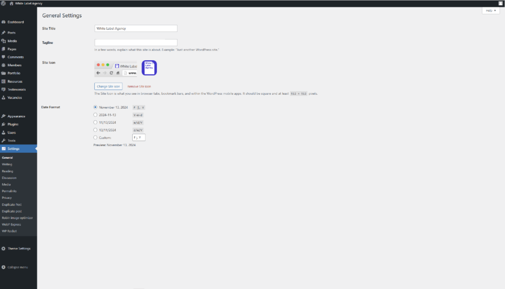 Wix to WordPress Migration - Basic Settings