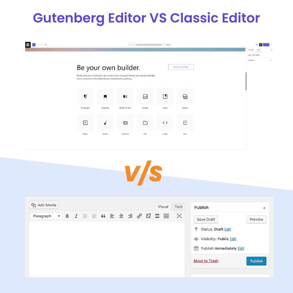Detailed Comparison - Classic Editor vs Gutenberg
